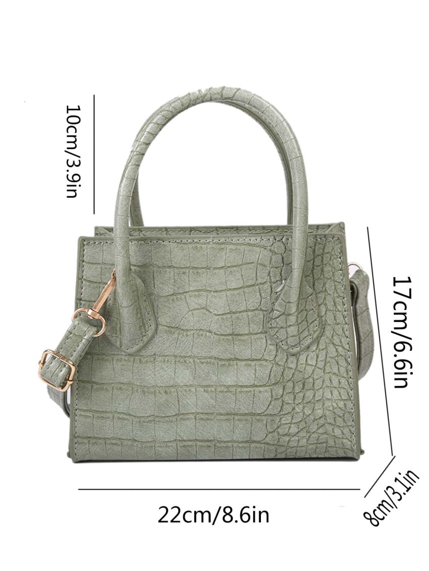 Croc Embossed Square Bag