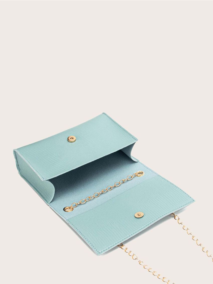 Mini Metal Tassel Charm Lizard Print Chain Bag