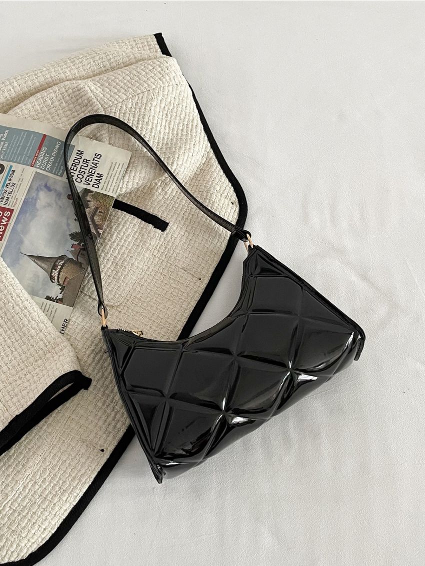 Minimalist Textured Baguette Bag