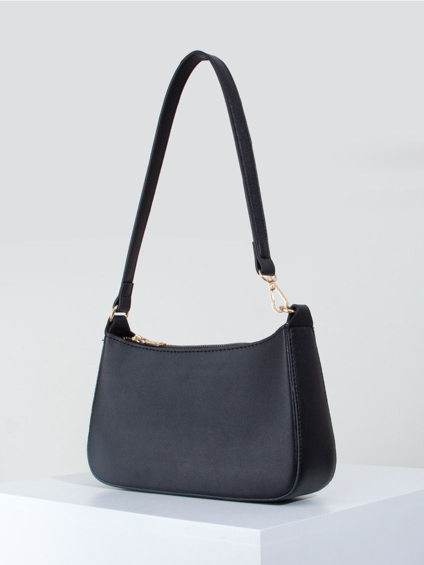 Minimalist Zipper Up Shoulder Bag