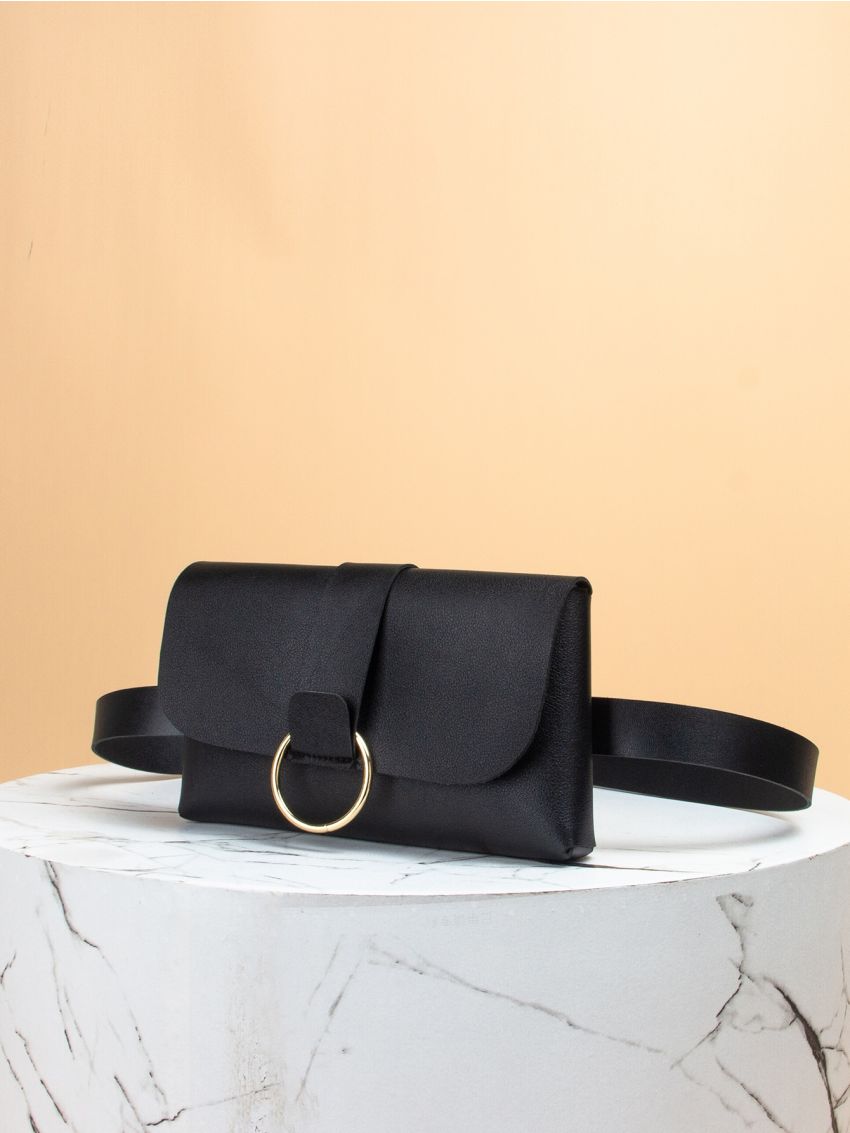 Mini O-ring Decor Flap Belt Bag