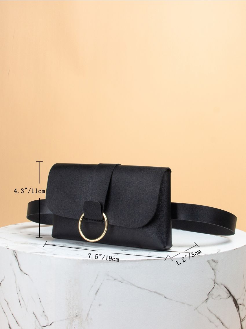 Mini O-ring Decor Flap Belt Bag