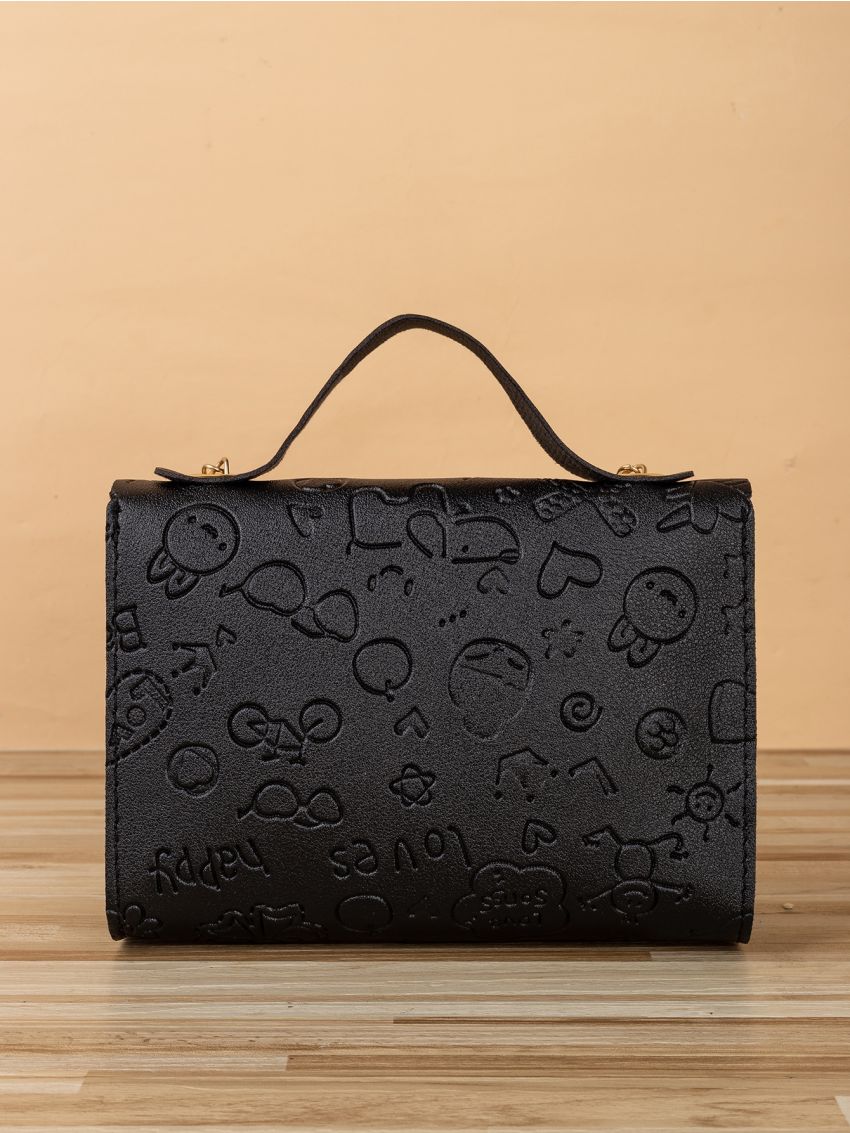 Mini Cartoon Embossed Twist Lock Chain Satchel Bag