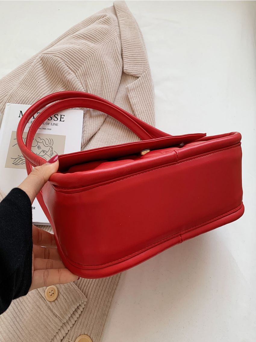 Heart Embossed Flap Saddle Bag