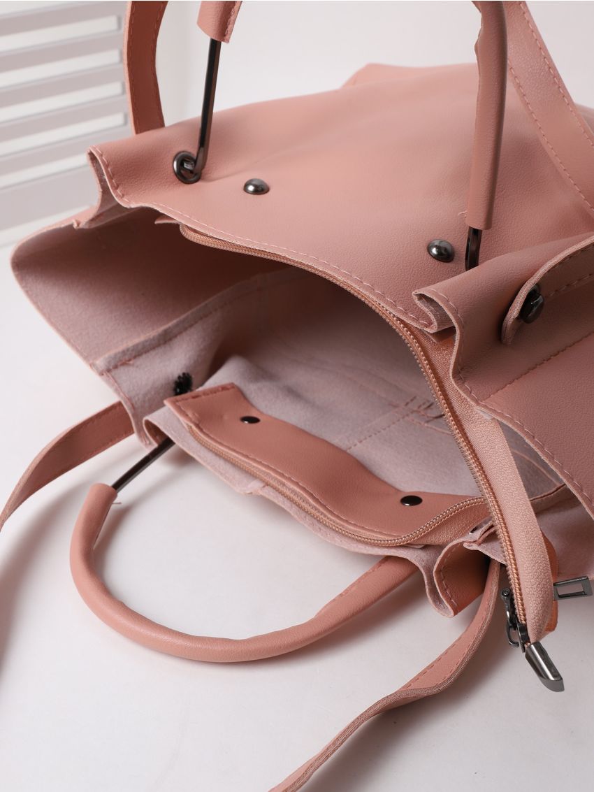 3pcs Tassel Decor Top Handle Bag Set