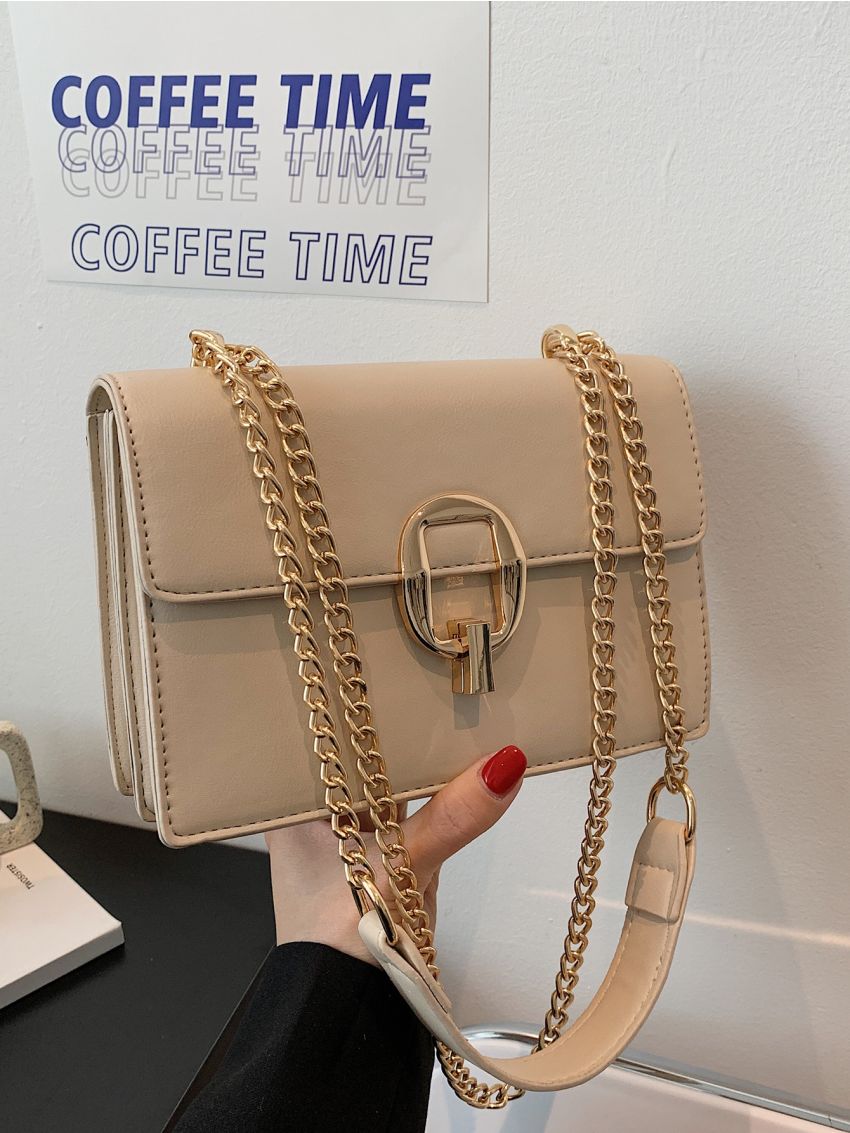 Minimalist Flap Chain Shoulder Bag