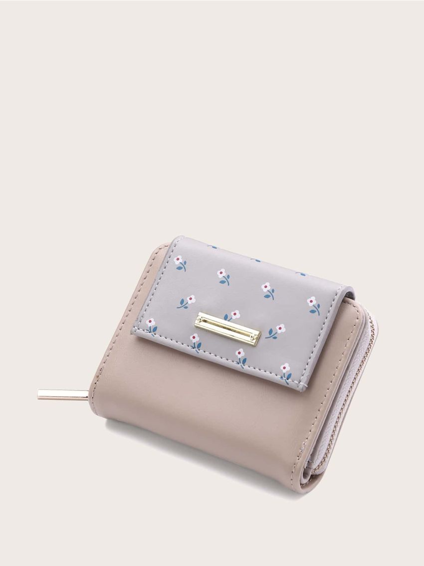 Flower Detail Flap Small Wallet