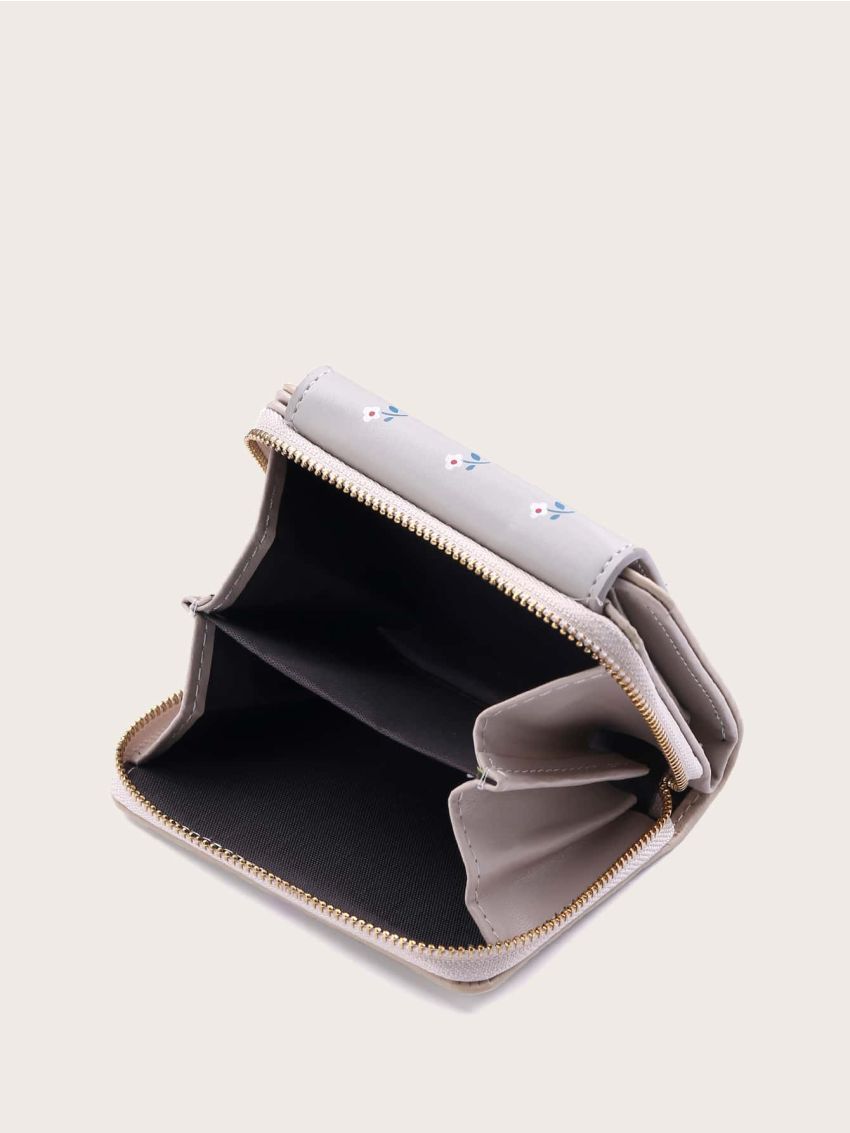 Flower Detail Flap Small Wallet