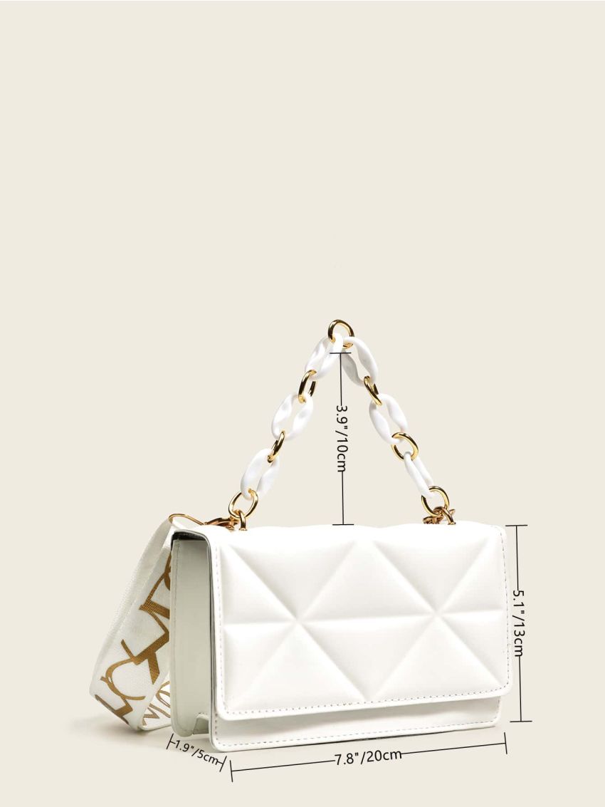 Mini Minimalist Chain Decor Quilted Flap Square Bag