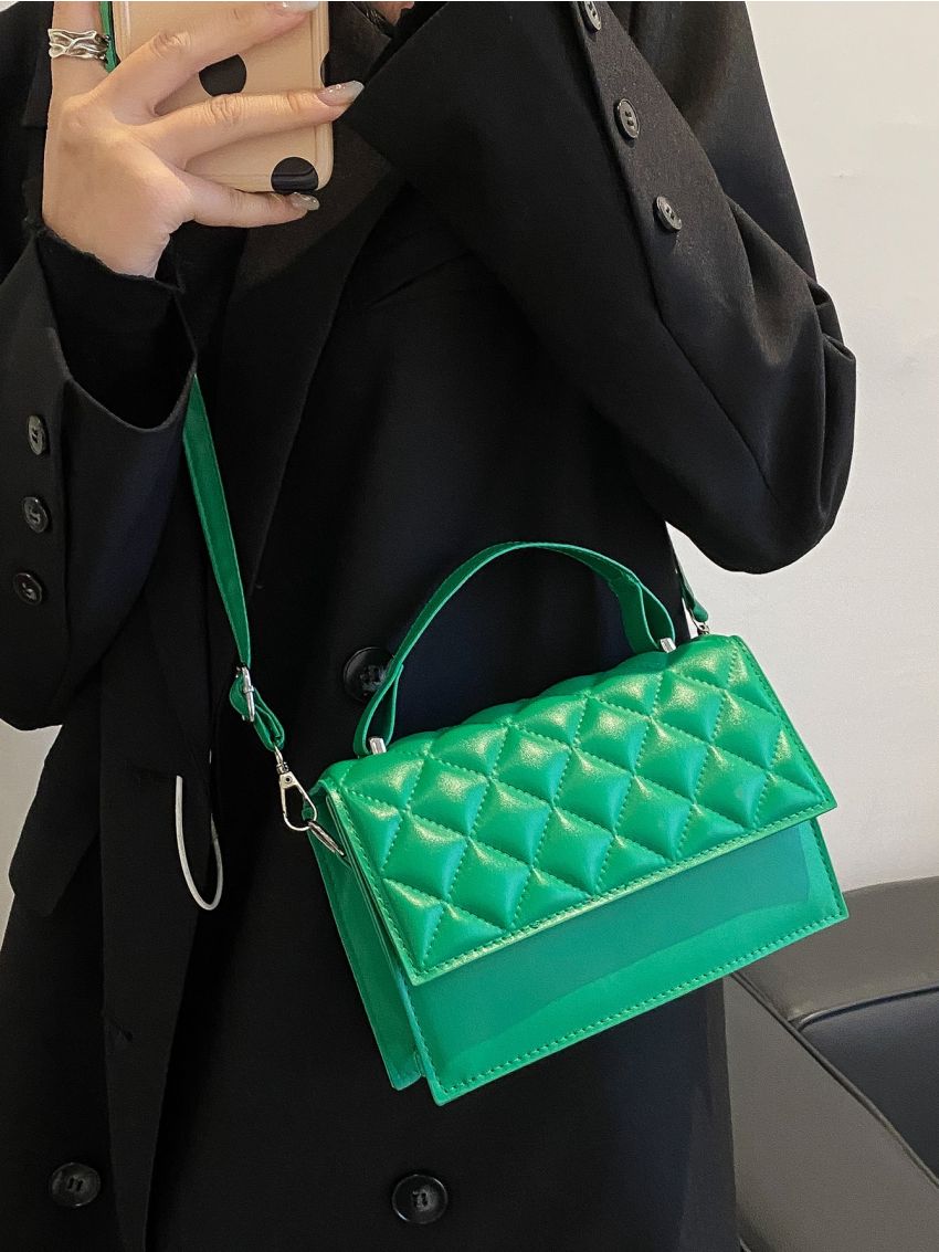 Mini Quilted Embossed Flap Square Bag