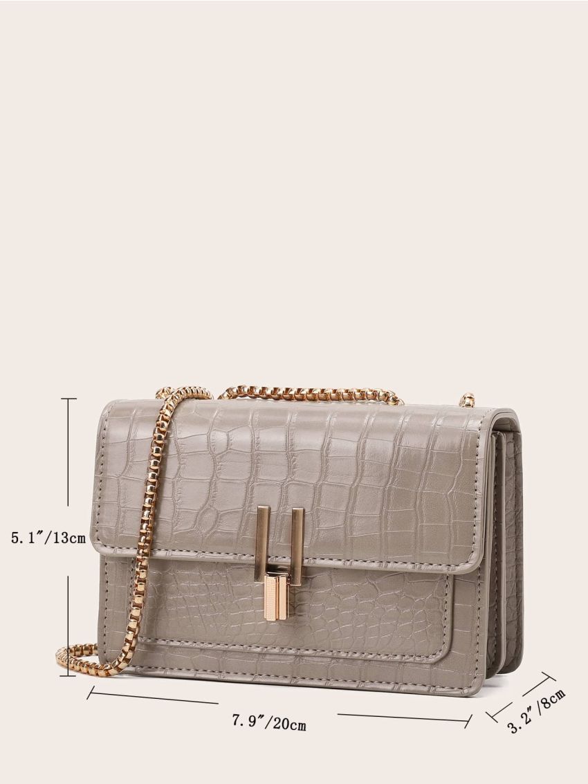 Mini Croc Embossed Crossbody Bag