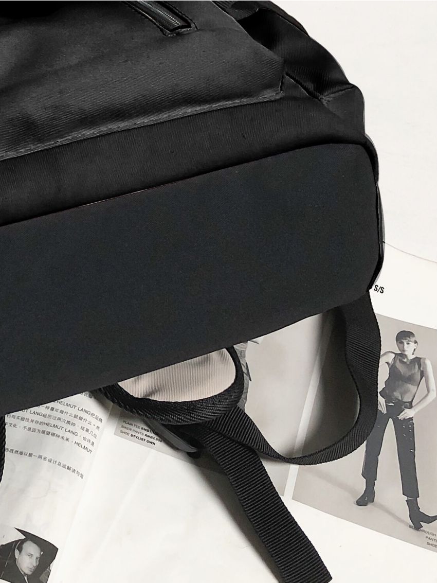 Studded Decor Flap Backpack