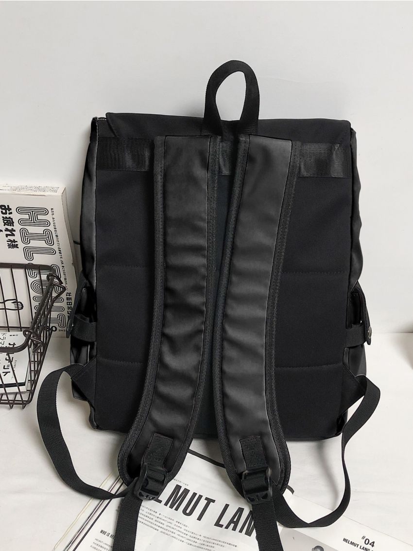 Studded Decor Flap Backpack