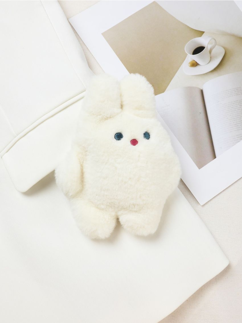 Cartoon Rabbit Graphic Fuzzy Coin Case