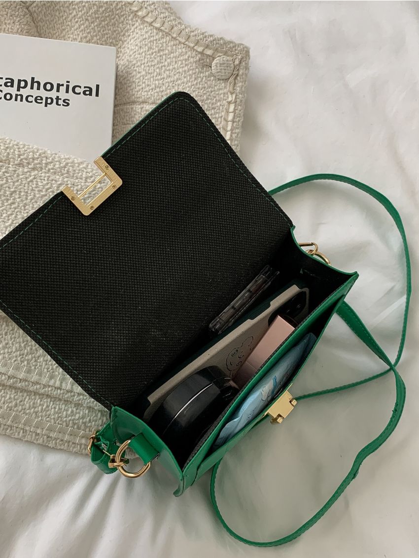 Mini Croc Embossed Crossbody Bag