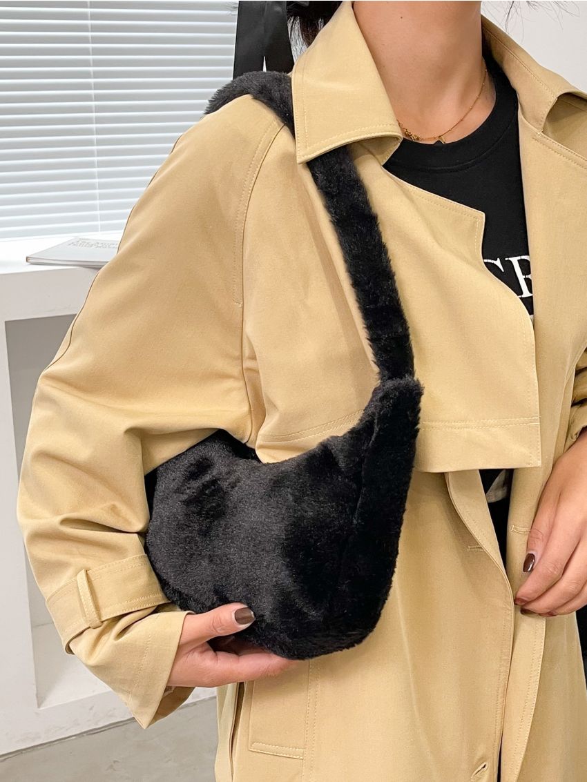 Minimalist Fluffy Baguette Bag