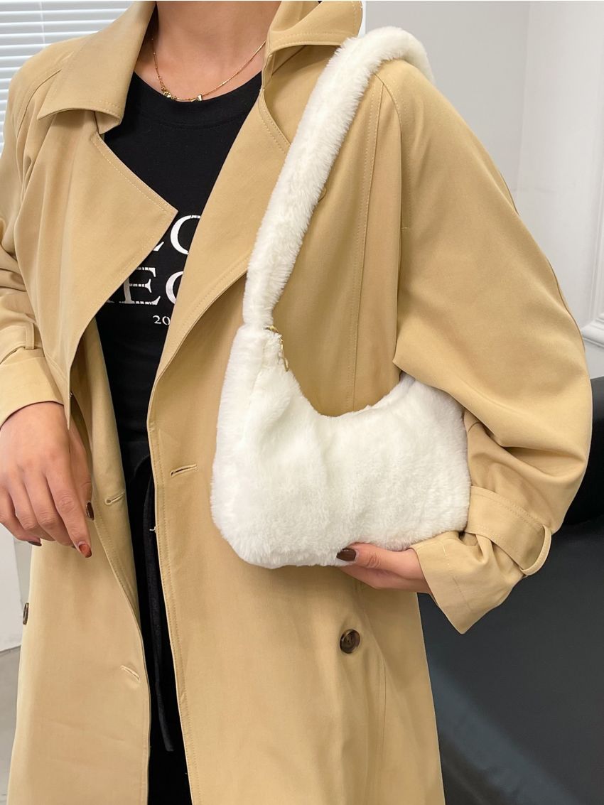 Minimalist Fluffy Baguette Bag