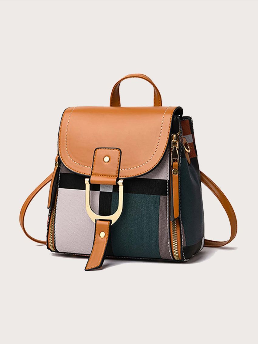 Mini Random Geo Graphic Flap Backpack
