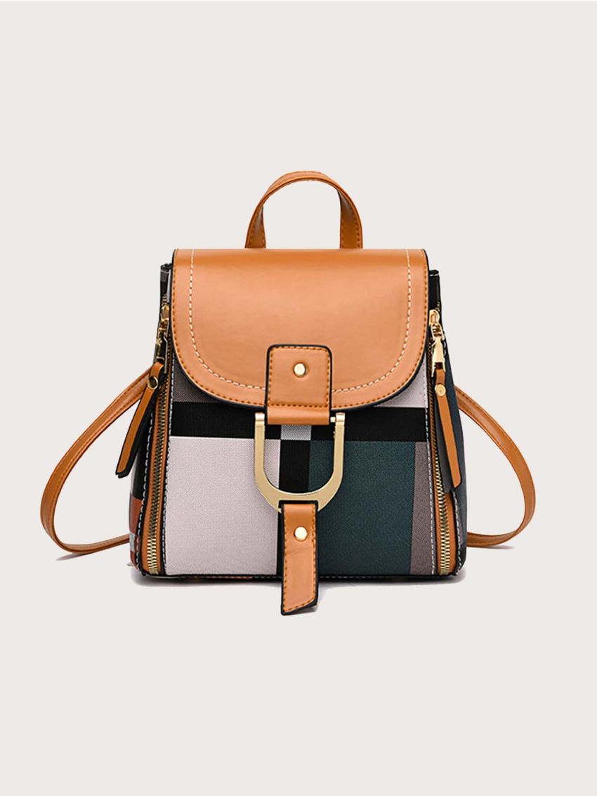 Mini Random Geo Graphic Flap Backpack