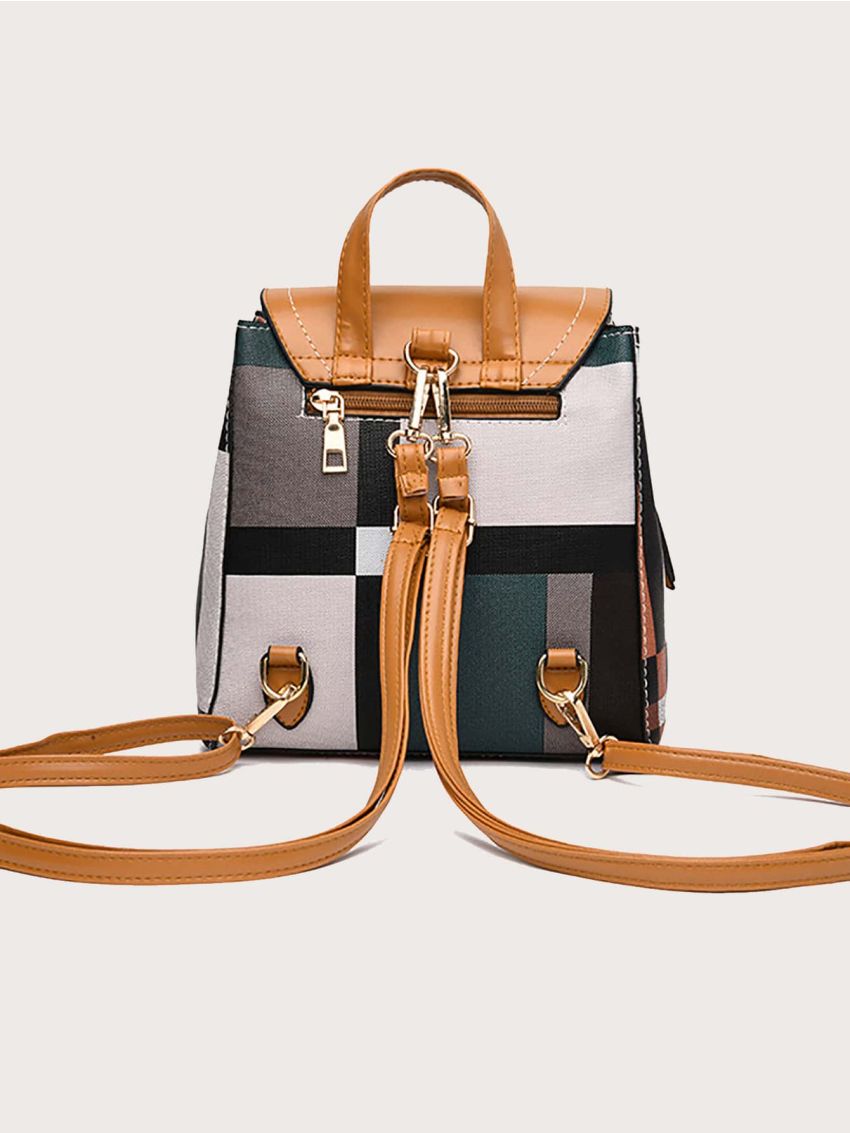 Mini Random Geo Graphic Flap Backpack