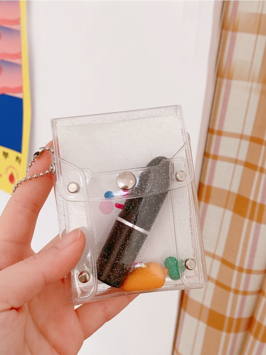 Mini Clear Snap Button Coin Case