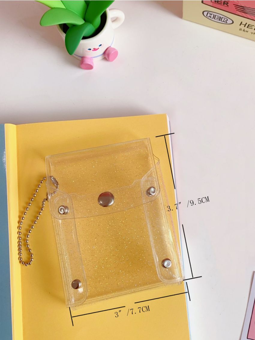 Mini Clear Snap Button Coin Case