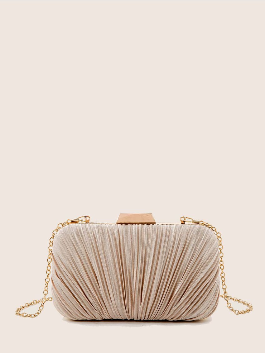 Ruched Detail Chain Box Bag