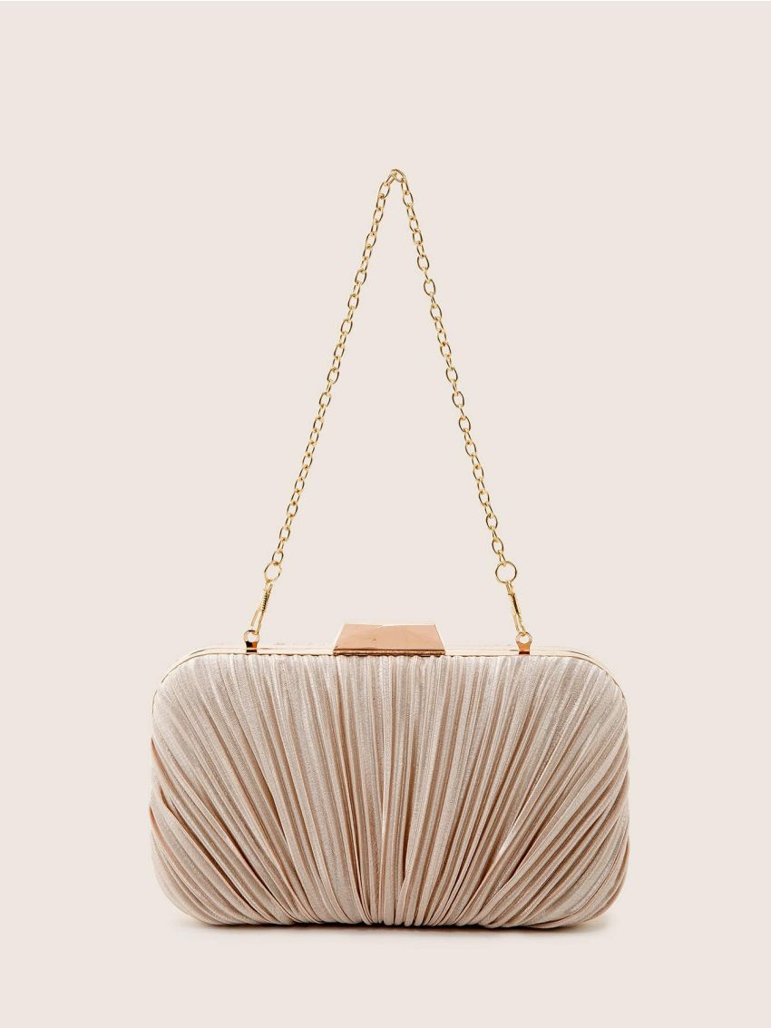 Ruched Detail Chain Box Bag