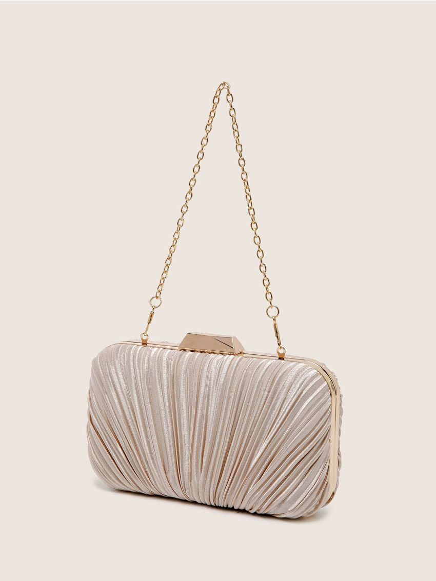 Ruched Detail Chain Box Bag