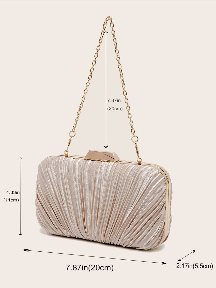 Ruched Detail Chain Box Bag