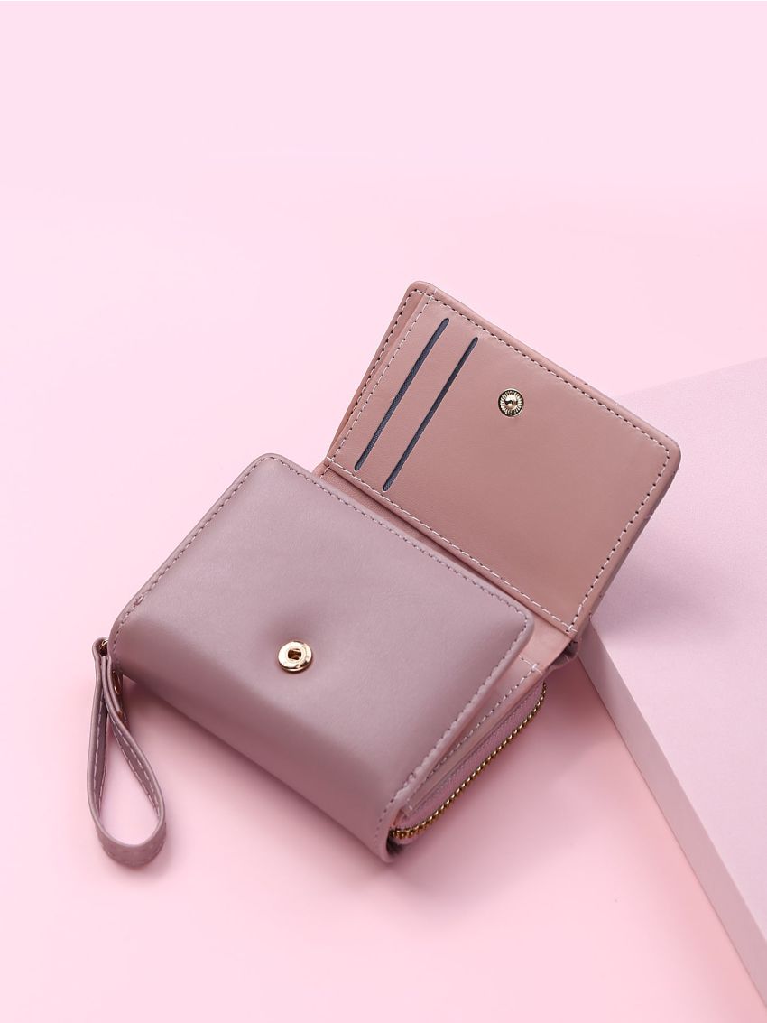 Heart Embroidery Fold Over Purse