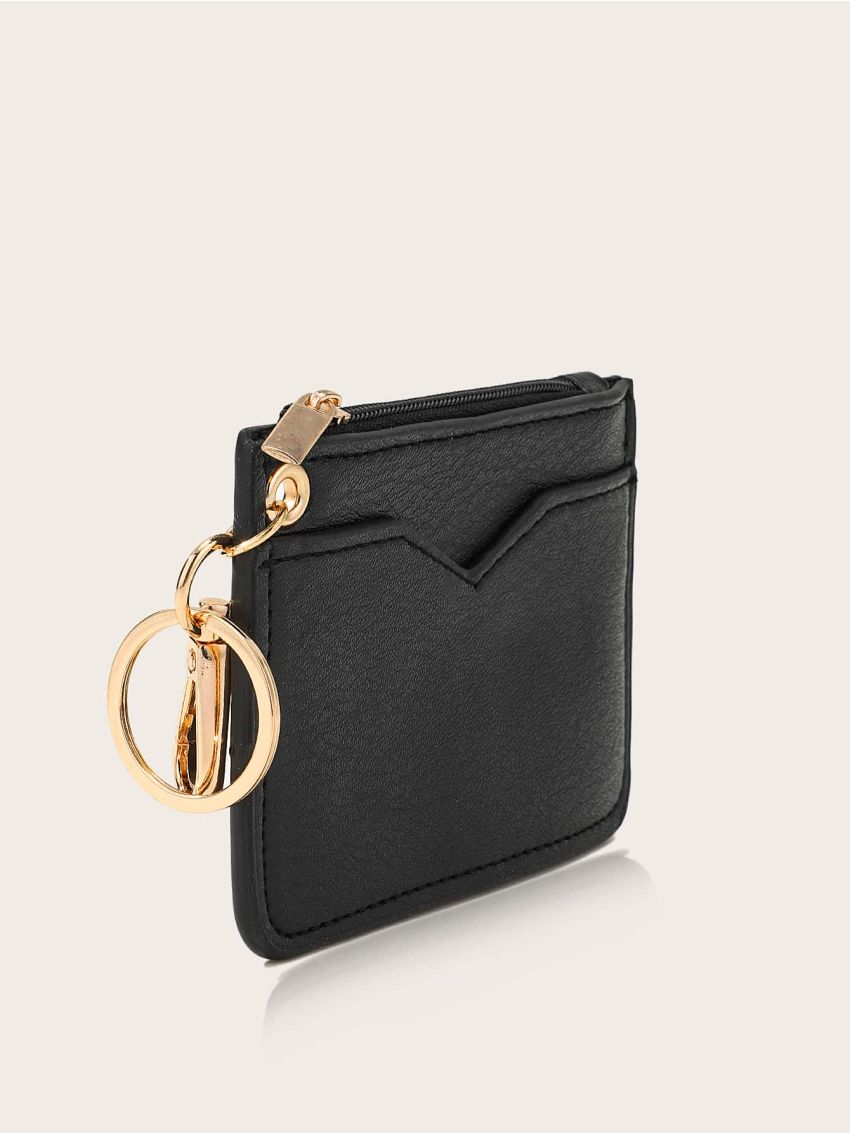 V Cut Card Holder With Keychain