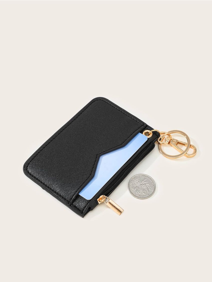 V Cut Card Holder With Keychain