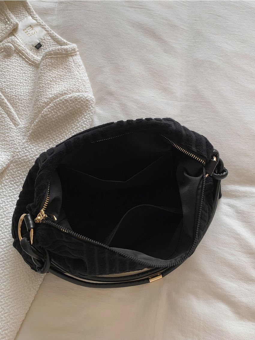 Minimalist Textured Baguette Bag