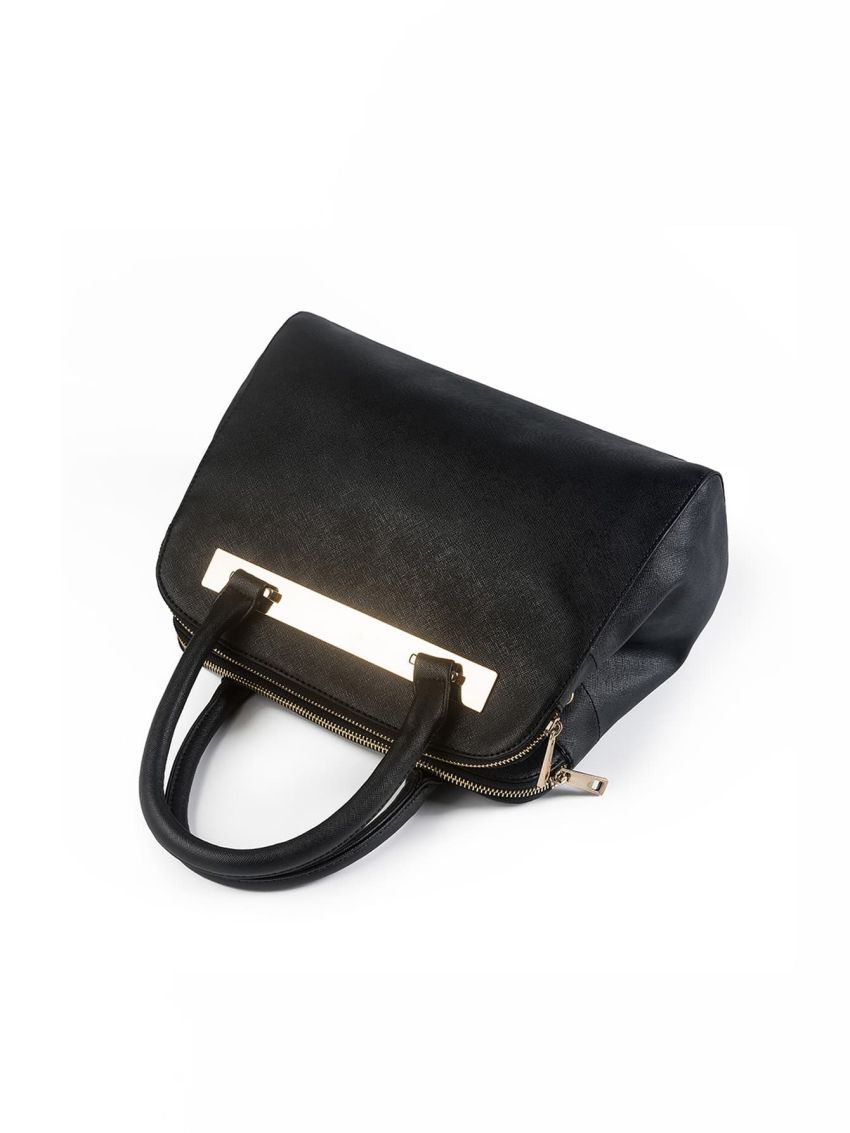 Metallic Decor Top Handle Bag