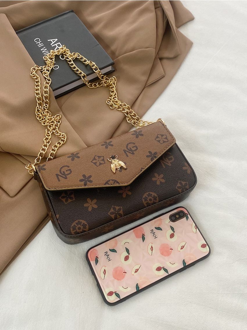 Geo Graphic Flap Baguette Bag, Mothers Day Gift For Mom