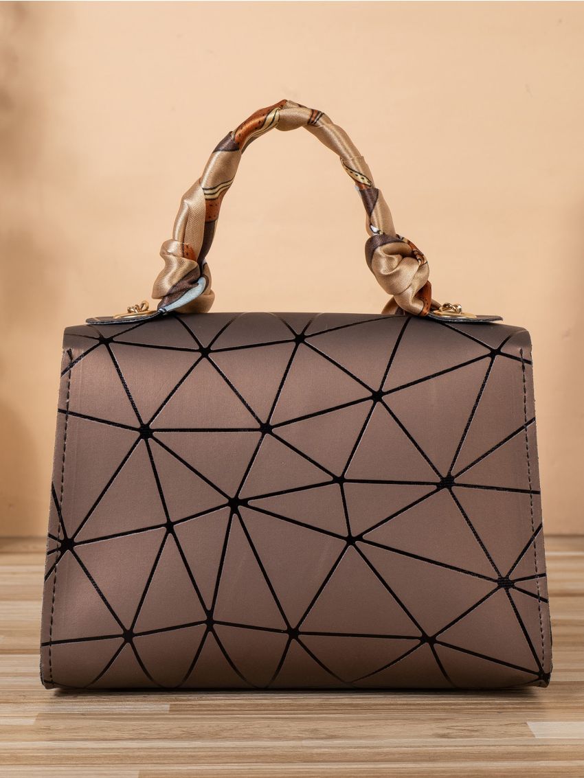 Mini Twilly Scarf Decor Geo Graphic Flap Satchel Bag