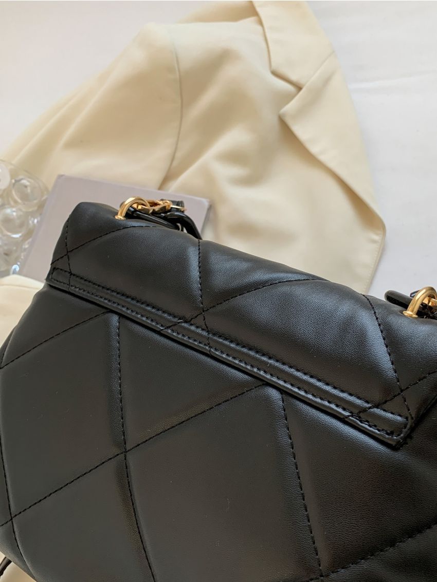 Quilted Flap Satchel Bag