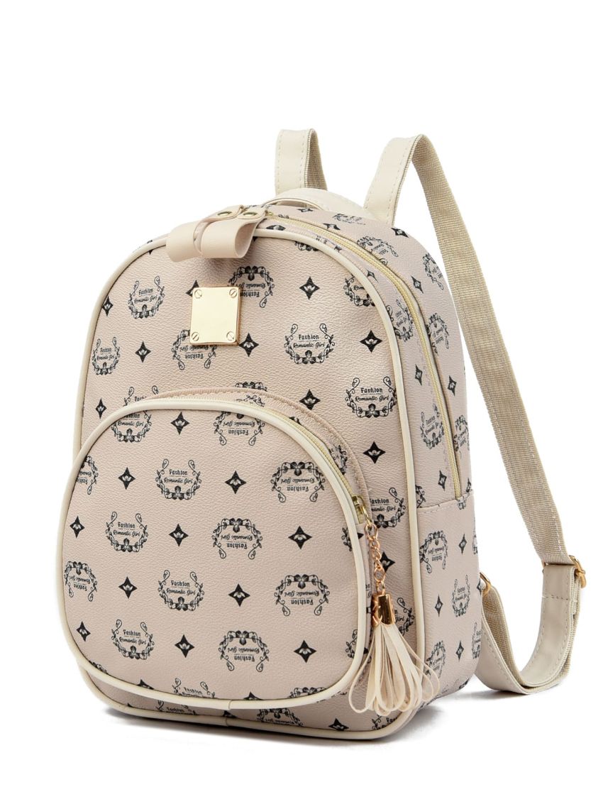 Tassel Decor All Over Print Classic Backpack