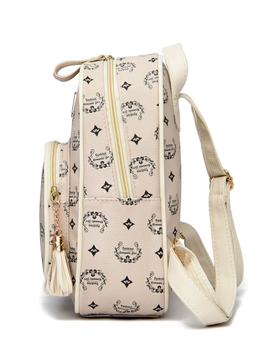 Tassel Decor All Over Print Classic Backpack