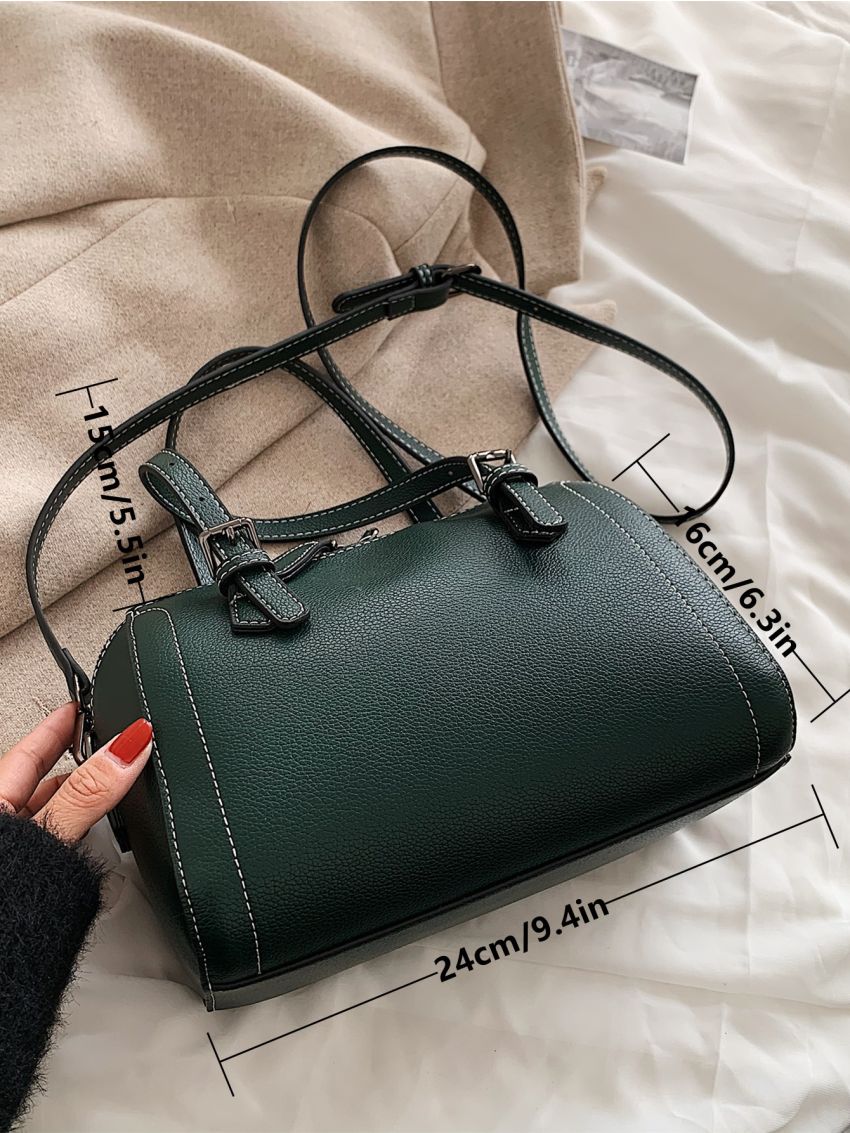 Minimalist Stitch Detail Boston Bag