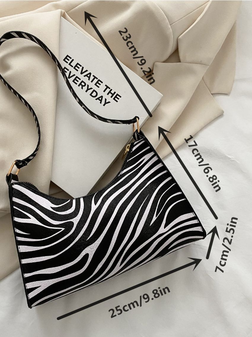 Zebra Striped Shoulder Bag
