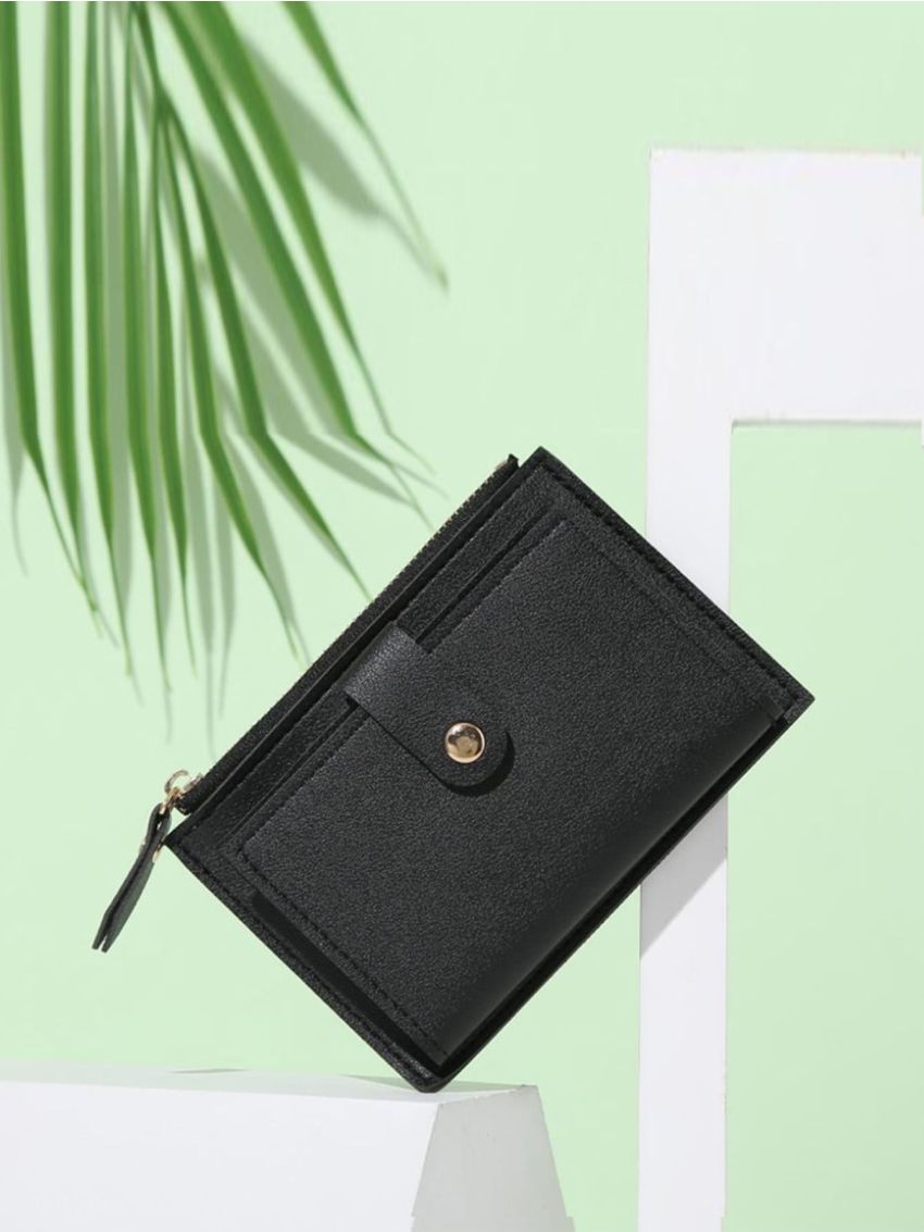 Solid Snap Button Card Holder