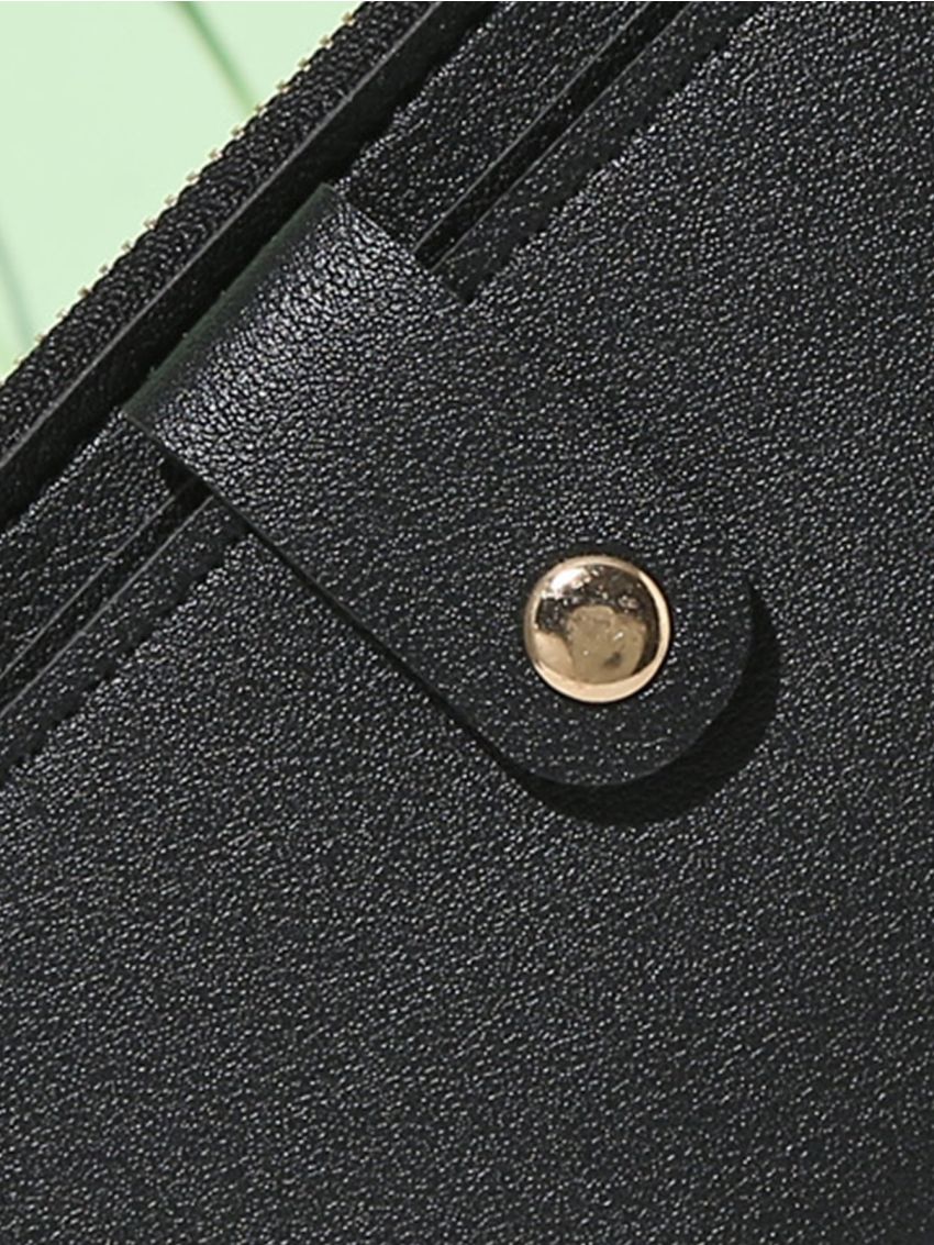 Solid Snap Button Card Holder