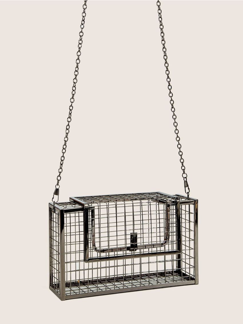 Hollow Out Metal Box Bag