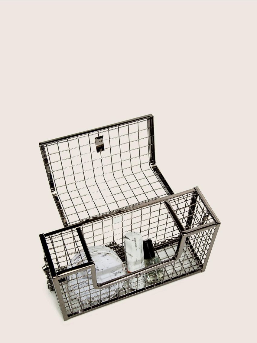 Hollow Out Metal Box Bag