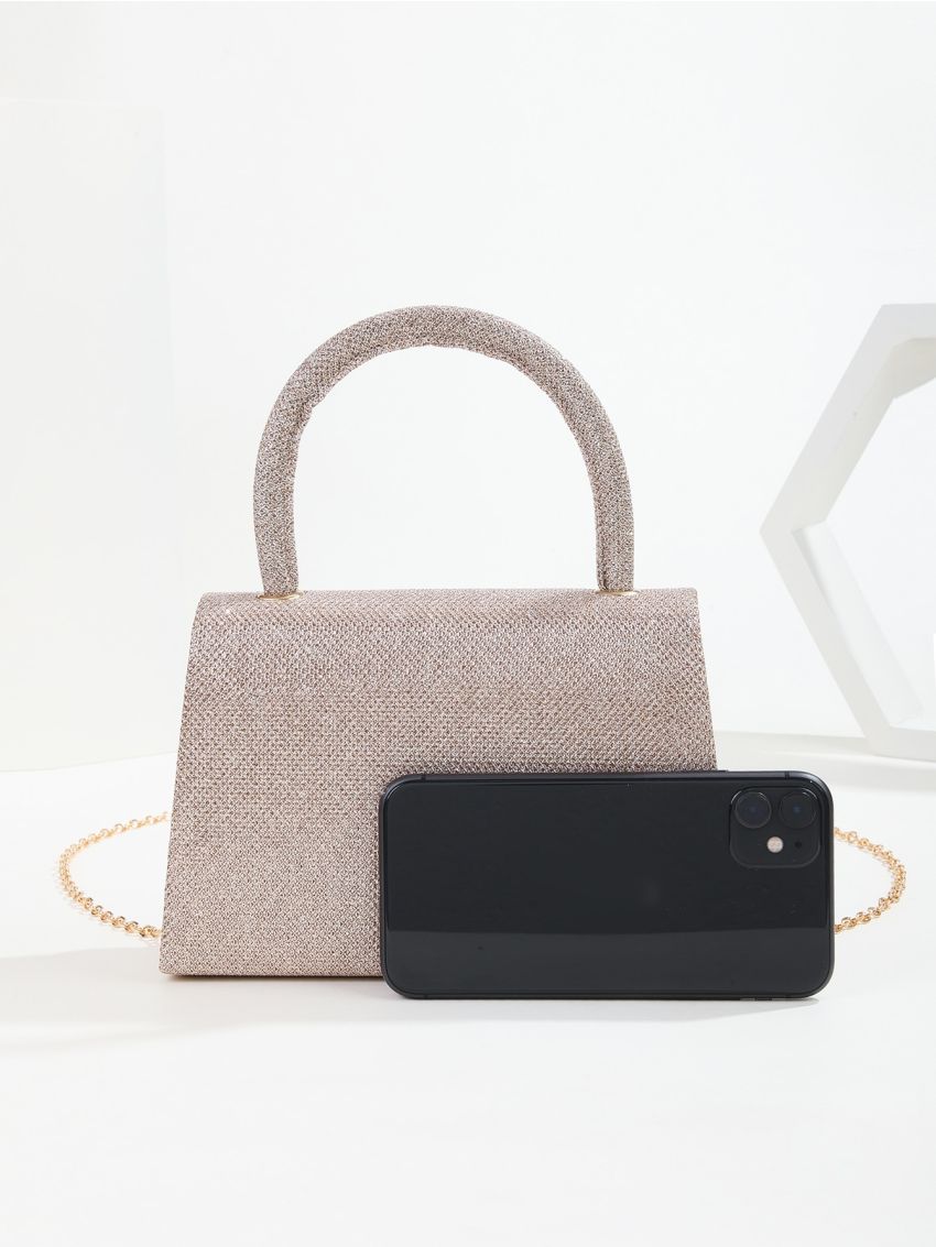 Mini Minimalist Glitter Flap Square Bag