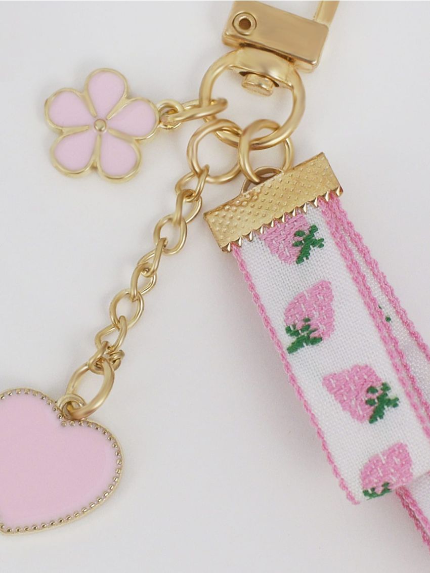 Heart & Flower Decor Bag Charm