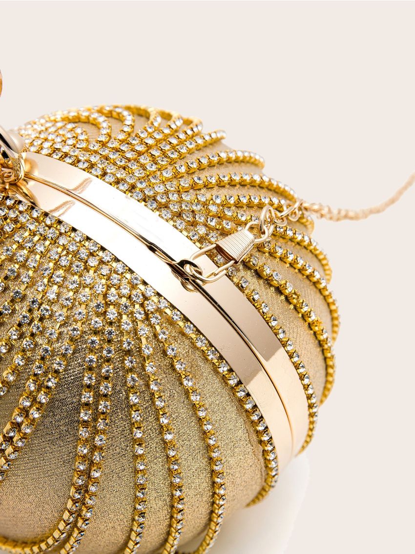 Mini Rhinestone Decor Ball Shaped Evening Bag