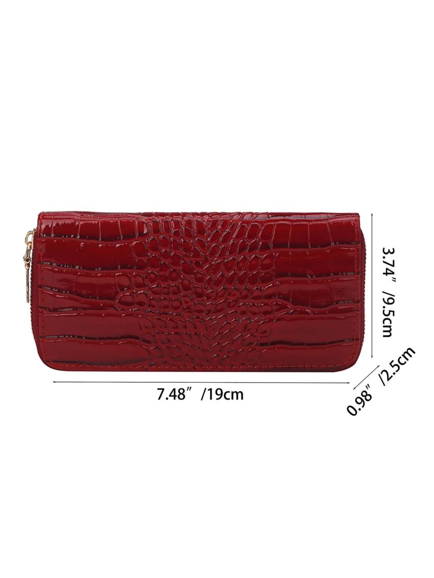Crocodile Embossed Long Wallet